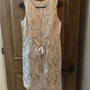 Dressbarn Cream Patterned Mini Dress